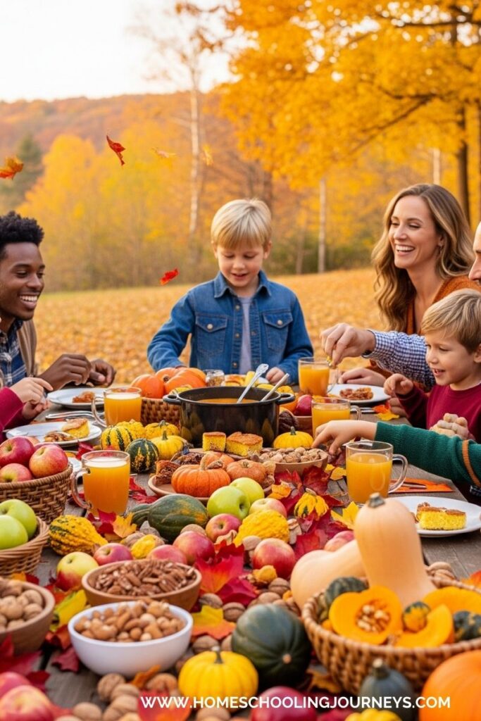 An image of family celebrating fall harvest.