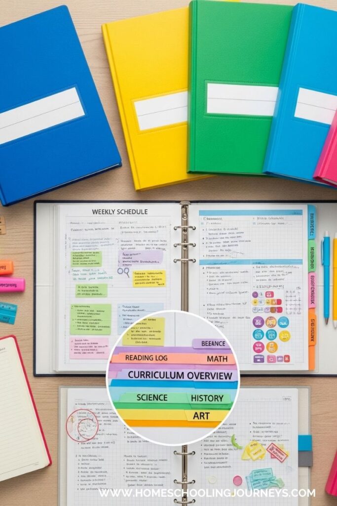 An image of homeschool planning binders.