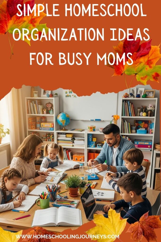 An image of a family learning at a table in the homeschool class. 